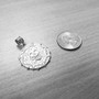 Sterling Silver  Aztec Coin Caribbean Pirates Skull Pendant Necklace