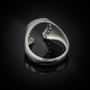 Sterling Silver Lucky Horseshoe CZ Men's Ring