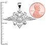 Sterling Silver Russian Military Double-Headed Eagle Pendant Necklace