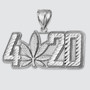 Sterling Silver Marijuana Leaf 420 DC Pendant