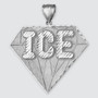 Sterling Silver ICE Bling Diamond-shape Hip-Hop Pendant