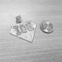 Sterling Silver ICE Bling Diamond-shape Hip-Hop Pendant