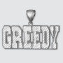 Mens Sterling Silver GREEDY Hip-hop DC Pendant