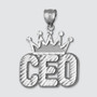 Sterling Silver Crown CEO Mens Hip-Hop DC Pendant