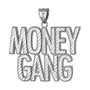 Sterling Silver MONEY GANG Hip-Hop DC Pendant
