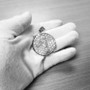 Sterling Silver Santa Muerte Round Honeycomb DC Pendant