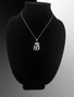 Sterling Silver Cursive Letter Initial DC Crown Pendant Necklace