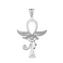 Sterling Silver Eye of Ra Ankh Cross Pendant Necklace