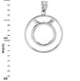 925 Sterling Silver Taurus Zodiac Sign Round Pendant Necklace