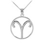 Silver Aries Zodiac Sign Necklace