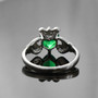 Sterling Silver Emerald Green CZ Claddagh Ladies Ring