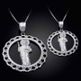 Sterling Silver Saint Jude Openwork Pendant Necklace (S/L)