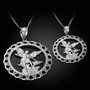Sterling Silver Saint Michael Openwork Pendant Necklace (S/L)