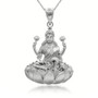 Sterling Silver Lakshmi God Hindu Pendant Necklace