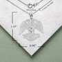 Sterling Silver Scottish Rite Double Headed Eagle Pendant Necklace