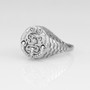 Rugged Aztec Mayan Sun Signet Ring in Sterling Silver