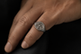 Rugged Aztec Mayan Sun Signet Ring in Sterling Silver