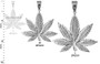 Sterling Silver Marijuana Leaf DC Pendant (2 sizes)