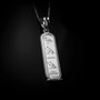 Sterling Silver Ancient Egyptian Cartouche Hieroglyphics Amulet Pendant Necklace