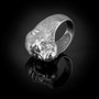 Sterling Silver Mens 3D Ape Face Monkey Ring