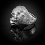 Sterling Silver Mens 3D Ape Face Monkey Ring