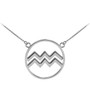 925 Sterling Silver Aquarius Zodiac Sign Necklace