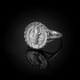 Sterling Silver Saint Benedict Women's Coin Medallion Ring