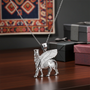 Sterling Silver Ancient Assyrian God Lamassu Winged Bull Pendant Necklace
