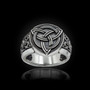 Oxidized Sterling Silver Celtic Triquetra Circle Ring