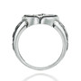 Oxidized Sterling Silver Celtic Triquetra Circle Ring