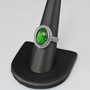 Sterling Silver Beaded Design Green Copper Turquoise Gemstone Ring