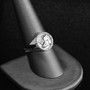 Sterling Silver Cupid Cherub Angel Halo CZ Round Signet Ring