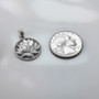 Sterling Silver Lotus Flower in Circle Yoga Pendant Necklace