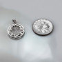 Sterling Silver Lotus Flower in Circle Yoga Pendant Necklace