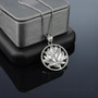Sterling Silver Lotus Flower in Circle Yoga Pendant Necklace