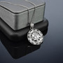 Polished Sterling Silver Lotus Mandala Pendant Necklace
