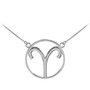 925 Sterling Silver Aries Zodiac Sign Necklace