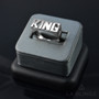 Sterling Silver KING Block Letter Midsize Unisex Ring
