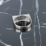 Sterling Silver KING Block Letter Midsize Unisex Ring