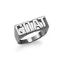 Sterling Silver GOAT Block Letter Midsize Unisex Ring