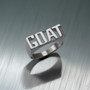 Sterling Silver GOAT Block Letter Midsize Unisex Ring