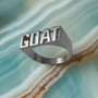 Sterling Silver GOAT Block Letter Midsize Unisex Ring
