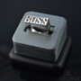 Sterling Silver BOSS Block Letter Midsize Unisex Ring