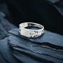 Sterling Silver Nugget Band Square Signet Unisex Ring