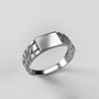 Sterling Silver Nugget Band Square Signet Unisex Ring