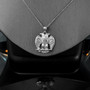 Sterling Silver Byzantine Double Headed Eagle Pendant Necklace