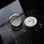 Sterling Silver Om Symbol Signet Men's Meditation Yoga Statement Ring