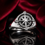 Sterling Silver North Star Compass Ring for Women