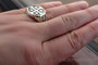 Solid Sterling Silver Jerusalem Cross Octagon Signet Bold Medieval Ring