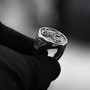 Sterling Silver Eastern Orthodox Cross Oval Signet Bold Statement Ring